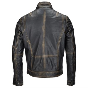 Veste en cuir véritable noire pour homme de qualité supérieure, veste en cuir pour homme, taille plus, vêtements décontractés, couleur personnalisée, veste 100% cuir - Product Image 6