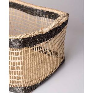 New Arrival Vintage Style Seagrass <b>Basket</b> Non-toxic Indoor Seaweed Fiber Storage <b>Baskets</b> Black <b>Laundry</b> <b>Baskets</b> - Product Image 6