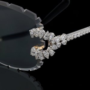 Gafas de Sol Cuadradas Sin Montura de Cristal, Lentes de Cristal con Detalles de Madera, Ligeras, Unisex, para Adultos, Ideales para Fiestas al Aire Libre - Product Image 1