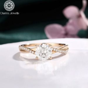 Charm Jewells Cushion Cut Moissanite Engagement <b>Ring</b> 18K Solid Gold Prong Setting Women's Classic IGI Certified 3g - Product Image 1
