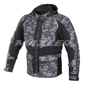 Chaqueta de Motociclista Resistente con Mangas Desmontables, Chaqueta de Motocicleta Todoterreno Premium con Refuerzos de Cordura 840D, Gris - Product Image 1