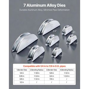 Kit Piegatubi Compatto da 7/8 Pollici con Funzione a Cricchetto, Matrici in Lega di Alluminio da 1/4, Utensile Manuale per Piegatura Tubi - Product Image 4