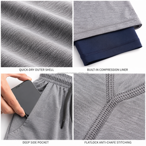 Custom Sublimation Print <b>Layered</b> Workout Shorts Moisture Wicking Fabric Inner Brief Liner Drawstring Waistband Basketball New - Product Image 5