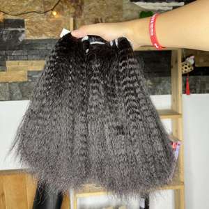 Vietnamien sans poux Yaki trame de cheveux 100% donneur unique Super Double dessiné 8-40 pouces crépus extensions de cheveux raides - Product Image 4