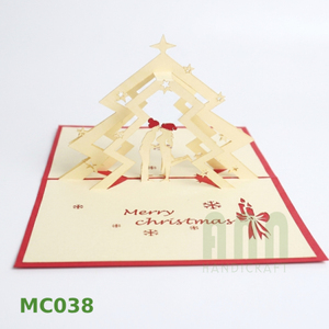 การ์ดอวยพร ANN HANDICRAFT MC038 แบบกำหนดเอง ขนาด A5 ตัดด้วยเลเซอร์ 3 มิติ ป๊อปอัพ ลายนูน 'ขอบคุณ' ธีมคริสต์มาสวีียดนาม สำหรับวันพิเศษ - Product Image 5