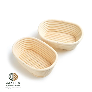 ARTEX QUANG PHU Oval Rattan Banneton <b>Bread</b> Proofing <b>Basket</b> With Liner 25x15xh8cm Reusable for Artisan <b>Bread</b> Making - Product Image 3