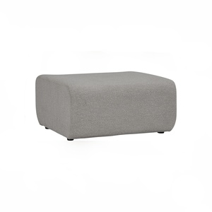 Modern Grey Fabric Upholstered Ottoman <b>Square</b> Padded Footstool Minimalist Pouf Coffee Table for Living Room Home Furniture - Product Image 1