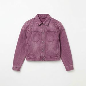 Custom Womens Denim <b>Jacket</b> Enzyme Wash <b>Patches</b> for Streetwear Brands Wholesale Factory Direct Bulk Supply - Product Image 2