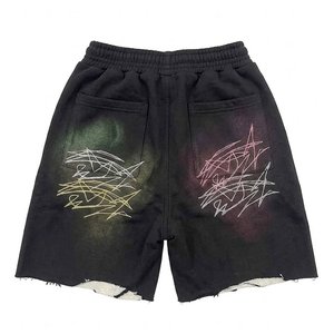 Conjunto de Sudadera con Capucha y Pantalones Cortos para Hombre, Diseño Estampado Negro, Ropa Deportiva Personalizada, Estilo Urbano, Informal, Transpirable, Venta al Por Mayor OEM - Product Image 5