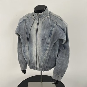Mens Oversized <b>Denim</b> Jacket Relaxed Street Fashion Loose Fit Washed Jean Outerwear Casual Daily Layer <b>Coat</b> - Product Image 2