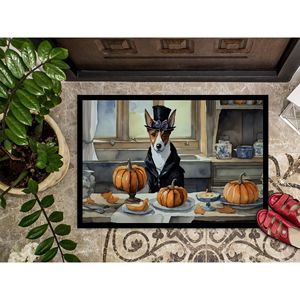 Basenji Automne Cuisine Citrouilles Paillasson 24H X 36W Intérieur Extérieur Antidérapant Lavable Low Pile Tapis pour Entrée Tapis de Porte Avant - Product Image 3