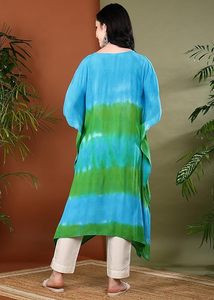 High Quality Designer Rayon <b>Kaftan</b> Tie Dyed <b>Summer</b> Daily Wear Regular Fit Sweetheart neck at Best Price by Supplier - Product Image 2