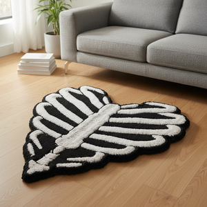 Alfombra de Lana Tejida a Mano con Forma de Pecho de Esqueleto, Suave y Afelpada, Moderna, Antideslizante, para Decoración de Dormitorio o Sala de Estar - Product Image 2