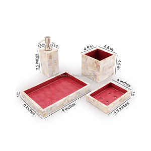 Juego de Baño de Resina Pintado a Mano, Modelo Amor, Impermeable, Accesorio Chic para Tocadores - Product Image 5