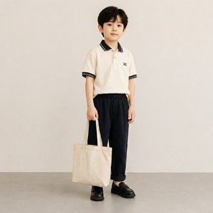 Fashion Korean Style Wide Leg Pants for Boys Khaki Woven Fabric Anti-Pilling Comfortable Children's Trousers - Product Image 4