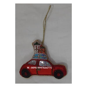 Adornos Navideños Colgantes con Bordado Dorado de Zari, Diseño de Hombre con Cuentas, para Decoración de Fiestas de Cumpleaños - Product Image 4