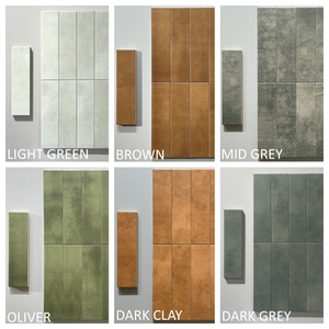 Carreaux muraux verts lavés, carreaux mexicains Talavera peints à la main, décoration murale - Product Image 5