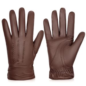 Men's Four Seasons Sheepskin Leather <b>Gloves</b> | <b>Touchscreen</b> Texting Nylon Lined Warm Breathable Eco-Friendly Sports Stretch Fit - Product Image 3