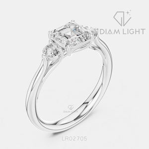 Bague de mariage en or blanc 14 carats avec diamant de laboratoire de 1,10 carat, taille Asscher, certifiée IGI, bijou raffiné, cadeau pour fiançailles, mariage ou anniversaire - Product Image 2