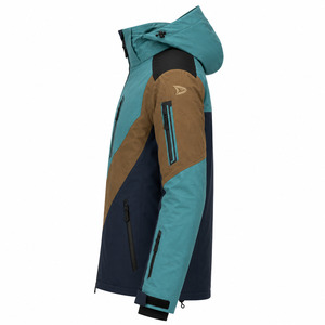 Men's Waterproof for 10,000mm Power Stretch Color Blocked <b>Ski</b> Jacket Hooded Synthetic Polyester Outdoor Wear - Product Image 4