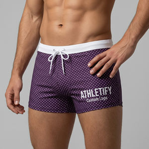 Trajes de Baño Personalizados para Hombre con Logotipo Personalizado, Secado Rápido, UPF50+, Shorts de Playa de Spandex/Poliéster, Duraderos, Cómodos, con Cordón Ajustable - Product Image 1