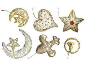 เครื่องประดับแขวนปักลาย Zari – รูปพระจันทร์ ดาว หัวใจ นางฟ้า ไม้กางเขน ของตกแต่งทางศาสนา – ของตกแต่งแบบแขวนประดับลูกปัด ขายส่งเป็นของขวัญ - Product Image 2
