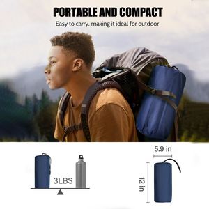 Cama de aire portátil ligera individual para aventuras al aire libre-Colchón inflable para acampar Almohada incorporada Bomba de pie Fácil de inflar - Product Image 5