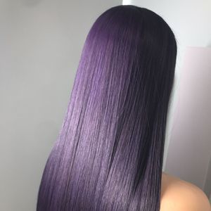 Meilleure qualité os droite longue perruque violet ombre suisse HD/dentelle transparente vietnamien humain vierge/cheveux bruts prix de gros SMA - Product Image 5