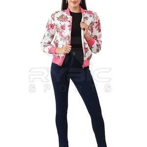 Latest Design Women Printing Varsity <b>Jackets</b> Soft Fabric Garment For Leisure Outfits And Seasonal Wardrobe - Product Image 5