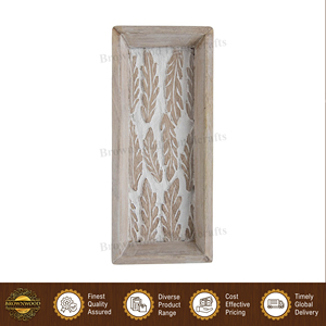 Plateau de service en bois de manguier sculpté à la main de qualité supérieure, forme rectangulaire personnalisable, fourniture directe d'usine pour les restaurants et les hôtels - Product Image 4