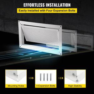 Griglia di ventilazione a parete per spazi ristretti e fondamenta, 8 pollici di altezza x 16 pollici di larghezza, con copertura per ventilazione - Product Image 4