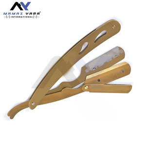 Premium Stainless Steel Gold Titanium Barber Straight Edge Razor High Quality Safety Shaving Razor for Professional Barbershop - Product Image 2