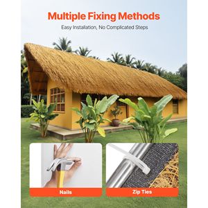 "1.6 X 19.7 ft Waterproof Fire-Resistant Artificial Thatch Grass Roof Roll for Tiki <b>Bar</b> Hut Palapa Roofing" - Product Image 5