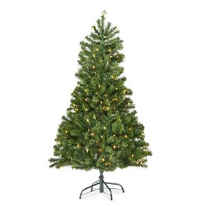 4.5 ft <b>Hinged</b> Christmas Tree with 200 Clear <b>Lights</b> Elegant Holiday Decoration - Product Image 3