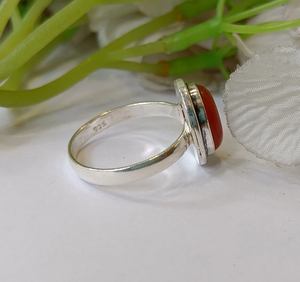Anillo de Cornalina, Plata de Ley 925, Anillo con Piedra Preciosa Naranja, Joyería Hecha a Mano, Regalo para Mujer - Product Image 3