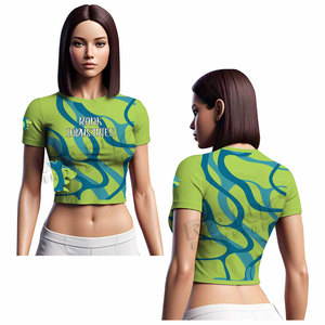 Outdoor Use Best Selling Women Crop Top T-Shirts Fashion Wear Durable Material Women Crop Top T-Shirts For Adults - Product Image 4
