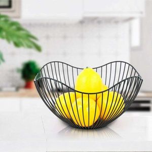 Corbeille à fruits de luxe en fil métallique doré avec base sur pied, écologique, moderne, en forme de fleur, support de rangement - Product Image 3
