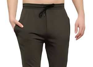 กางเกงขายาวผู้ชายทรงสลิมฟิต ผ้าคอตตอนผสม สวมใส่สบาย มีเชือกผูก กระเป๋าข้าง ผ้าแคนวาสเนื้อปานกลาง กันยับ ทนทานต่อการใช้งาน - Product Image 2