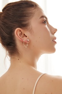 Pendientes de Oro de 14K con Diamantes Cultivados en Laboratorio de 0.40ct, Cadena con Eslabones, Cuentas Flotantes, Forma de Marquesa y Pera, Joyería de Lujo para Mujer, Regalo para Fiesta - Product Image 6