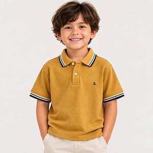 Camisas Polo de Verano para Niños, Estilo Casual, Color Sólido, Manga Corta, Cuello Camisero - Product Image 2