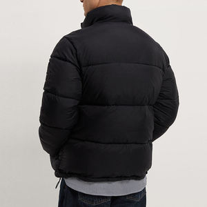 Custom Made Coated <b>Canvas</b> Slim Fit Breathable Stand Collar Winter Puffer <b>Jacket</b> for <b>Men</b> - Product Image 3