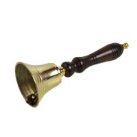 Sonnette professionnelle BB008 en laiton doré, grande taille, avec poignée en bois brun, pour usage intérieur, qualité supérieure, NOUVELLE ARRIVÉE