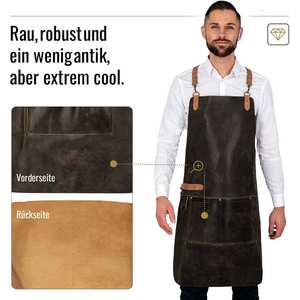 Delantal de Cuero Hecho a Mano con Bolsillos para Herramientas, Delantal de Cuero Versátil para Artesanos y Criadores de Arte - Product Image 5