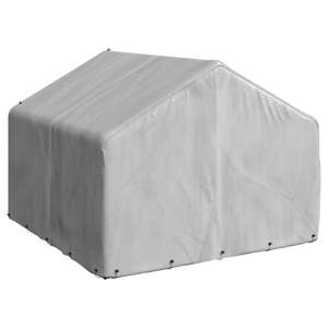 Caseta Grande para Perros de Exterior, de Acero Galvanizado Plateado, Casa y Muebles para Mascotas - Product Image 5