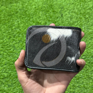 Luxury Handmade Cowhide Fur <b>Wallet</b> Genuine Leather Mens Pocket Card <b>Holder</b> With Vintage Country Look - Product Image 1