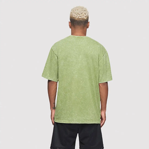 T-shirt Homme Personnalisé 300 g/m² en Coton 100% Lavé à l'Acide Effet Vieilli Coupe Slim Séchage Rapide – Modèle Vierge - Product Image 5