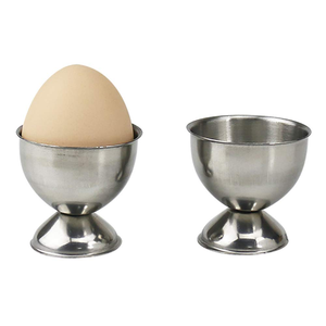 Tazón para huevos de acero inoxidable al por mayor, diseño redondo, para servir huevos cocidos en la mesa del desayuno. - Product Image 1