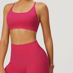 Sujetador deportivo de alta sujeción, sin costuras, transpirable, de malla, para gimnasio y correr, de secado rápido, hecho con material de spandex/nailon, para damas. - Product Image 6