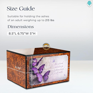 Luxury Handmade Wood Cremation <b>Box</b> for <b>Ashes</b> Natural Hardwood Funeral Urn with Secure Closure Personalized Memorial Wooden Urn - Product Image 2