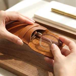 Elegante Estuche Minimalista para Gafas de Cuero, Funda Ligera para Lentes de Viaje, Cuero Genuino, Precio de Fábrica LGC-0004 - Product Image 2
